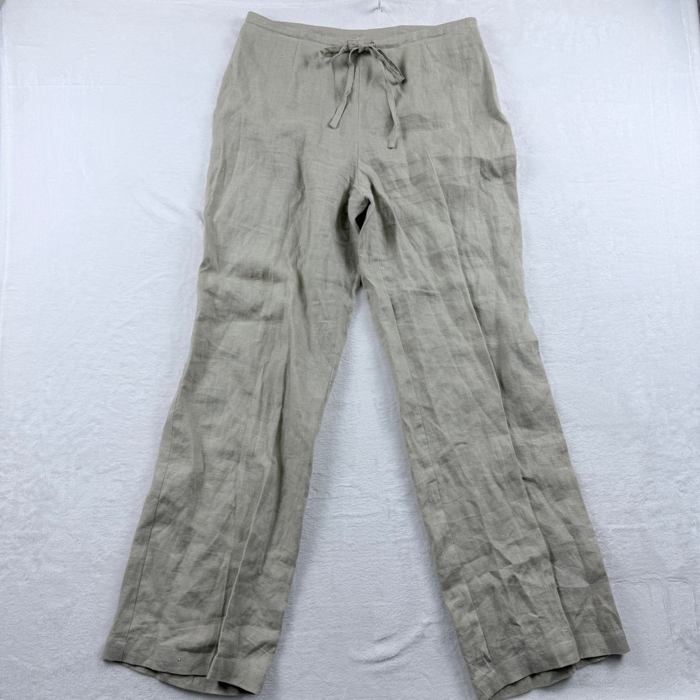 Uniform John Paul Richard Pants Linen Drawstring Wide Leg Tan Size 10